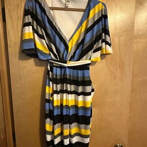 Signature by Sangria Multicolor Striped Midi Dress